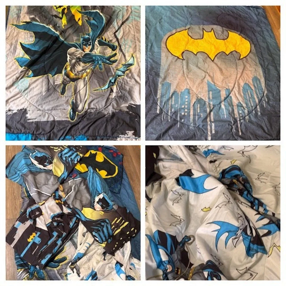 Batman Reversible Full Size Bedding Set Comforter Sheets Pillowcases  DC Comics